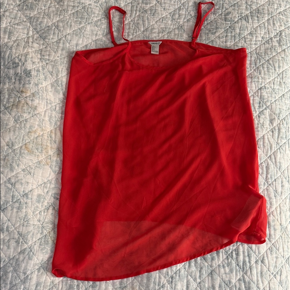 Forever 21 Vibrant Red Camisole Top